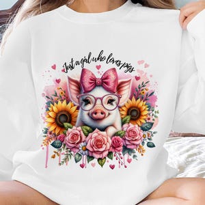 Just A Girl Who Loves Pigs PNG, Cute Pig PNG, Funny Pig PNG, Sublimation shirt Design, Pig clipart, pig tote bag sublimation design