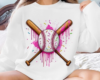 Baseball Ice Cream Drip PNG: Sport Team Digital File (Digital Download)