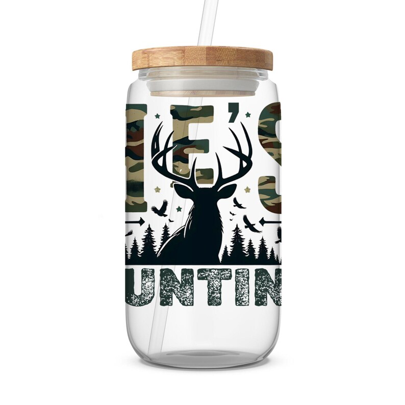 Er jagt Camo Sweatshirt: Lustiges Jagd-Frauengeschenk (Digitales PNG) Bild 2