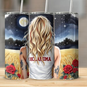 Oklahoma Tumbler Wrap, Oklahoma Girl 20oz Skinny Tumbler Design, Sooner State Sublimation Straight 20oz Tumbler Design File