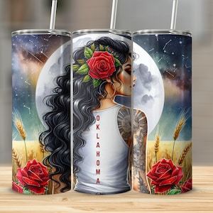 Oklahoma Tumbler Wrap, Oklahoma Girl 20oz Skinny Tumbler Design, Sooner State Sublimation Straight 20oz Tumbler Design File