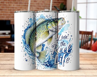 Crappie Fish Tumbler Wrap: Fishing Design (Digital Download)