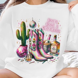 Nashville Birthday PNG, Cowgirl Birthday Party Squad, Nash Bash, Boots Booze Birthdays, Girls Trip Sublimation, Matching Birthday Shirts