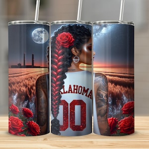 Oklahoma Tumbler Wrap, Oklahoma Girl 20oz Skinny Tumbler Design, Sooner State Sublimation Straight 20oz Tumbler Design File