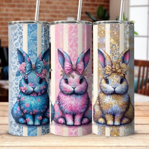 Coquette Easter Bunny 20oz Tumbler Wrap: PNG Sublimation (Digital Download)