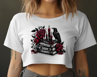 Gothic Raven Book Club PNG: Dark Romance Design (Digital Download)