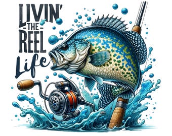 Crappie Angeln PNG - The Reel Life Fischer Design (Digitaler Download)