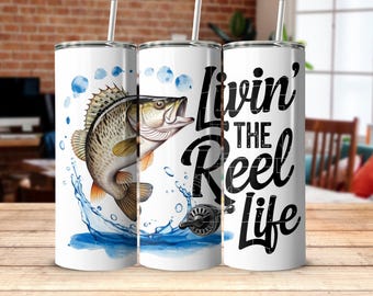 Crappie Fish Tumbler Wrap: Reel Life Fishing Design (Digital Download)