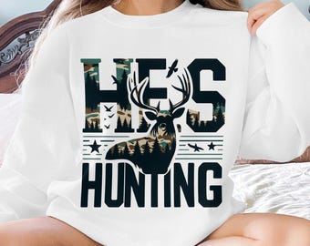 Funny Hunting Wife Sweatshirt: Deer Season Graphic (Digital PNG)