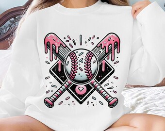 Baseball Ice Cream Drip PNG: Sport Team Digital File (Digital Download)