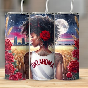 Oklahoma Tumbler Wrap, Oklahoma Girl 20oz Skinny Tumbler Design, Sooner State Sublimation Straight 20oz Tumbler Design File