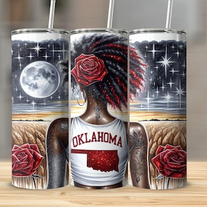 Oklahoma Tumbler Wrap, Oklahoma Girl 20oz Skinny Tumbler Design, Sooner State Sublimation Straight 20oz Tumbler Design File