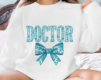 Teal Floral Doctor Varsity PNG: Grafika wektorowa kokardki kokietki (plik projektu cyfrowego)