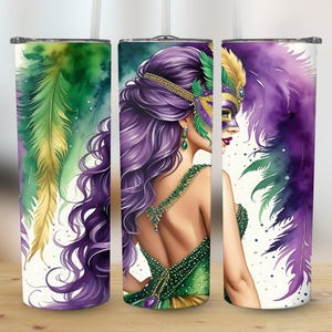 Mardi Gras Woman Tumbler Wrap, Colorful Mask Tumbler Wrap, Mardi Gras Tumbler Wrap, Masquerade Tumbler Wrap, Mardi Gras