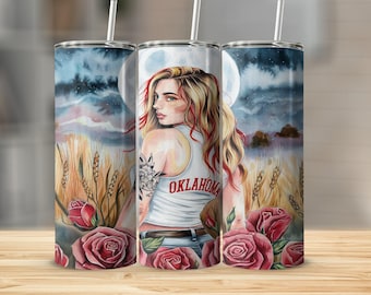 Oklahoma Girl Tumbler Wrap: Sooner State Design (Digital PNG)