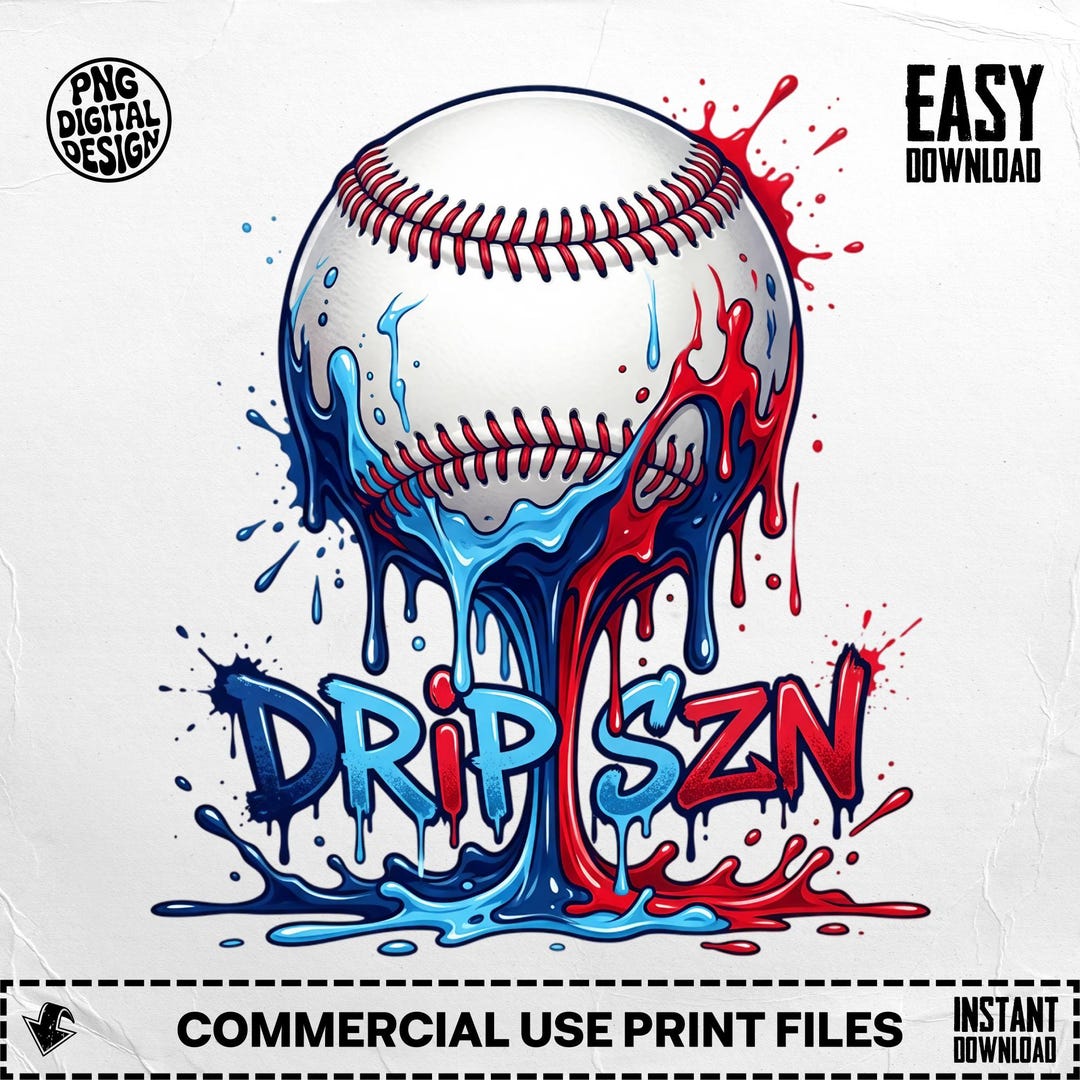 Baseball Drip Szn PNG, Graffiti Sports Design, Streetwear Sublimation ...