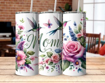 Mother's Day Tumbler Design: Watercolor Floral PNG (Digital Download)