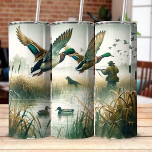 Duck Hunting Tumbler Wrap, Hunter Scene Sublimation PNG Digital Download, Duck Hunting 20oz Skinny Straight Tumbler Design, DIGITAL DOWNLOAD