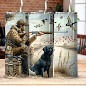 Duck Hunting Tumbler Wrap, Hunter Scene Sublimation PNG Digital Download, Duck Hunting 20oz Skinny Straight Tumbler Design, DIGITAL DOWNLOAD