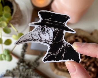 Plague Doctor Sticker | Vintage Halloween | Medieval Gothic | Matte Vinyl Waterproof