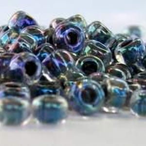 6/0 Blue Lined Variegated Crystal AB Miyuki Seed Beads, Elevate Your Crafting, Bead Crochet, Knitting, Fiber Arts, Bead Embroidery, Textiles