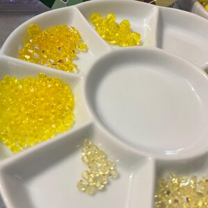 Curated Bead Lot Jonquil | Citroen | Swarovski 5301/5000 Bicone, Rounds. Mono-Chrome Designer Bead Lot Color Bead Art Jewelry Designing