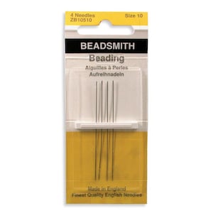 Beading Needles 4/Pack Sizes 10, 12, 13, or 15 Select Size. Hand Sewing Needle