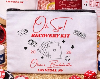 Lucky in Love Bridesmaid Bags for Bachelorette, Bride in a Tini bit Bridesmaid Gifts Oh Sip Recovery Kit