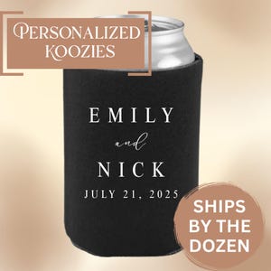 Personalized Wedding Koozies - Custom Printed 12oz Can Coolers for Party Favors and Weddings