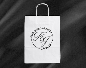 Small Hotel Wedding Guests Bags, Personalized Wedding Welcome Bags, Custom Goodie Bags, 8x10 Monogrammed Bags