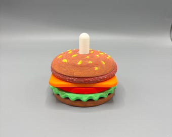 Hamburger Building Toy With Movables Pieces, Stacking Toy, 3D Printed Desk Accessories