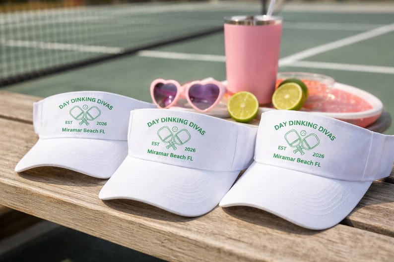 Custom Pickleball Visor – Personalized Tennis Visor for Teams, Bachelorette Parties, Outdoor Sports, Matching Group Visors Bild 2