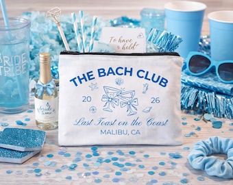 Last Toast On The Coast Blue & White Bach Miami Malibu Coastal Bachelorette for Bridesmaids