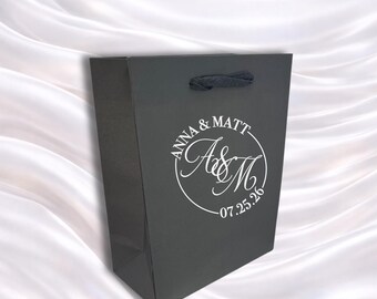 Luxury Cloth Handle Wedding Bags, Custom Monogram Gift Bags, Afterparty Hotel Wedding bags