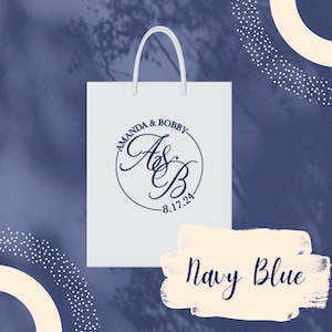 White Wedding Welcome Bags for Guests | Custom Printed Gift Bags with Names and Date