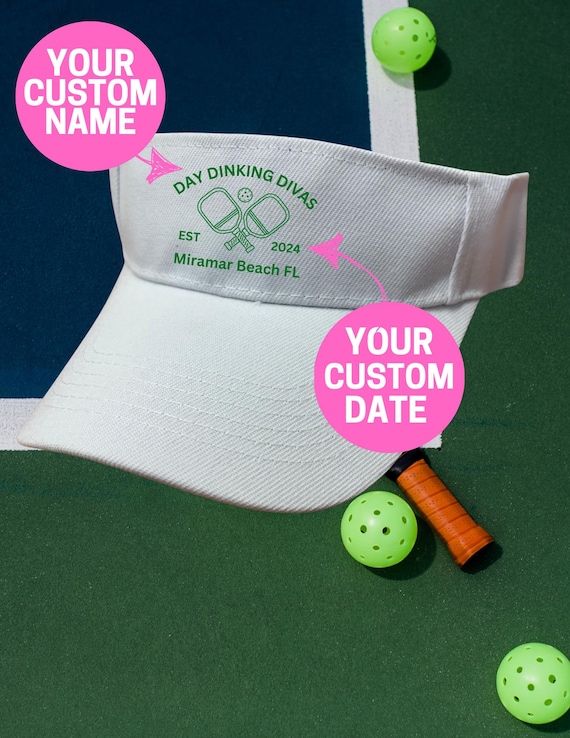 Custom Pickleball Visor – Personalized Tennis Visor for Teams, Bachelorette Parties, Outdoor Sports, Matching Group Visors