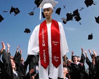 Custom Graduation Stole, Personalized Grad Sash, School Year Keepsake, College Graduation