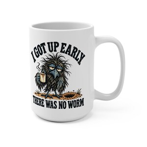 Funny Crow Coffee Mug - I Got Up Early, There Was No Worm, 15 oz Ceramic Cup for Slow Mornings image 9