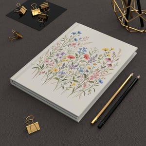 Wildflower Journal — Vintage Wildflower Meadow, Botanical Hardcover Notebook with 150 Lined Pages image 3