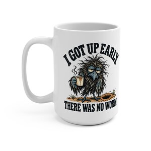 Funny Crow Coffee Mug - I Got Up Early, There Was No Worm, 15 oz Ceramic Cup for Slow Mornings image 10