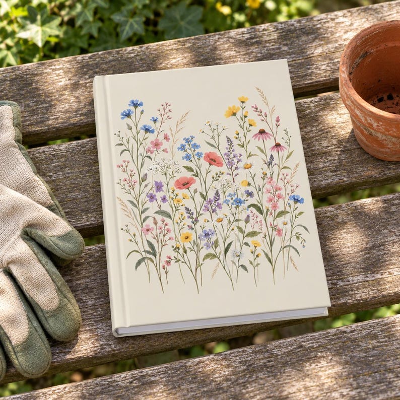 Wildflower Journal — Vintage Wildflower Meadow, Botanical Hardcover Notebook with 150 Lined Pages image 4