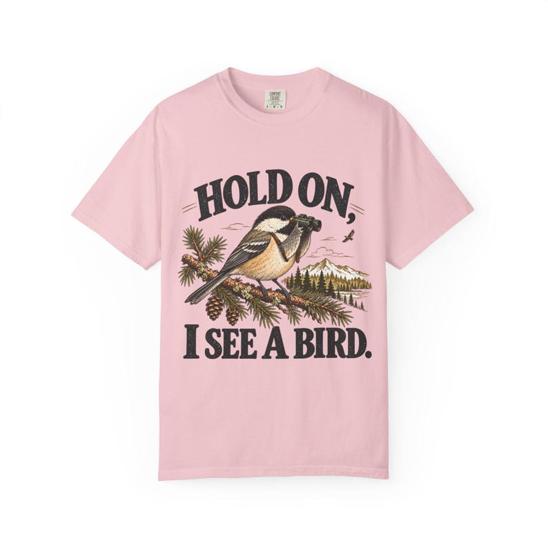 Birdwatching T-Shirt - Hold On, I See a Bird, Vintage Chickadee Graphic Tee for Bird Lovers image 10