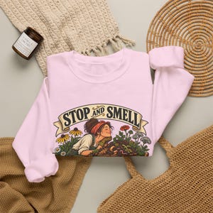 Compost Lovers Sweatshirt - Stop and Smell the Compost, Vintage Garden Art Crewneck image 11