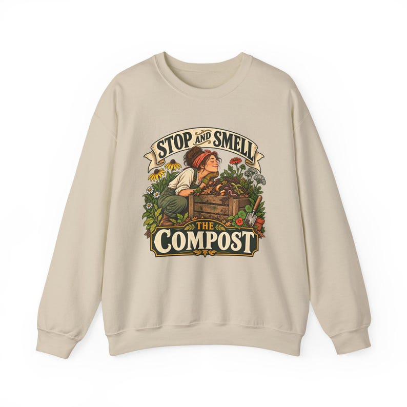 Compost Lovers Sweatshirt - Stop and Smell the Compost, Vintage Garden Art Crewneck image 12
