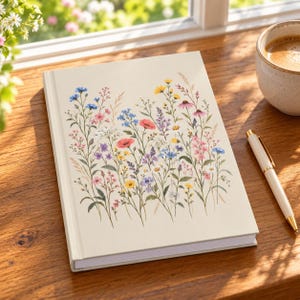 Wildflower Journal — Vintage Wildflower Meadow, Botanical Hardcover Notebook with 150 Lined Pages image 1