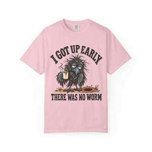 Funny Crow T-Shirt - I Got Up Early, There Was No Worm, Vintage Bird & Coffee Graphic Tee image 10