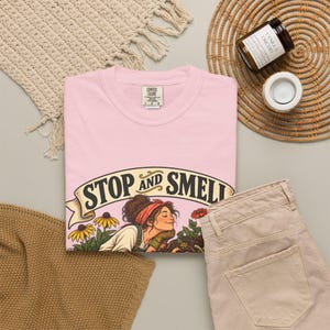 Funny Gardening T-Shirt - Stop and Smell the Compost, Comfort Colors Botanical Graphic image 11
