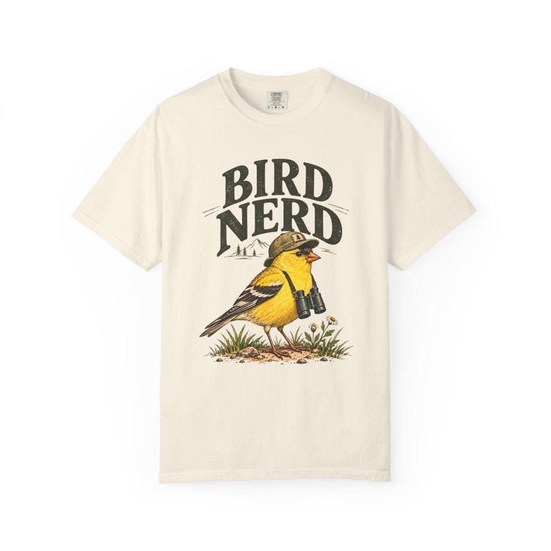 Birdwatching T-Shirt - Bird Nerd, Vintage Goldfinch Graphic Tee for Bird Lovers image 8
