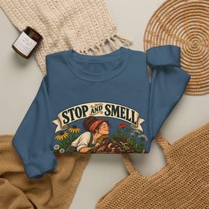 Compost Lovers Sweatshirt - Stop and Smell the Compost, Vintage Garden Art Crewneck image 10