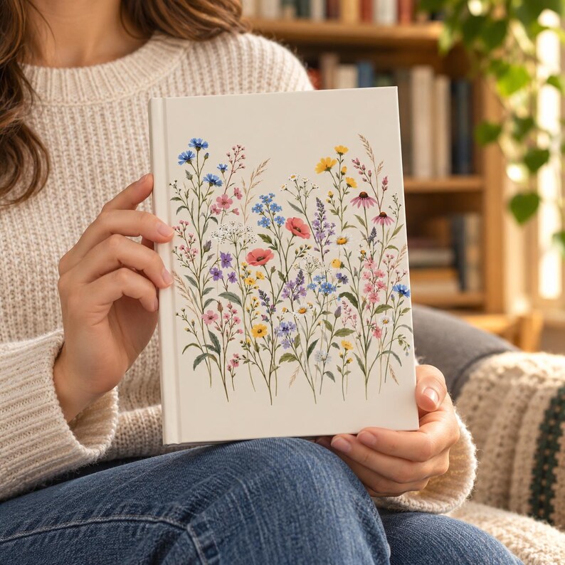 Wildflower Journal — Vintage Wildflower Meadow, Botanical Hardcover Notebook with 150 Lined Pages image 2